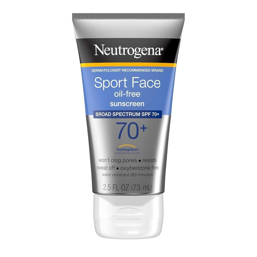 Neutrogena Sport Face Oil Free Sunscreen Broad-Spectrum SPF 70+ White 2.5 oz